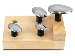 Spoon Stakes Set Of 4 With Wooden Stand