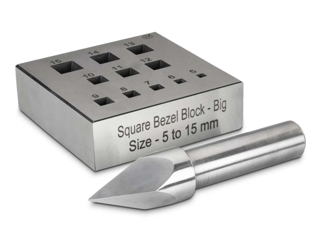 Square Bezel Block 5.0mm To 15.0mm Holes 17°
