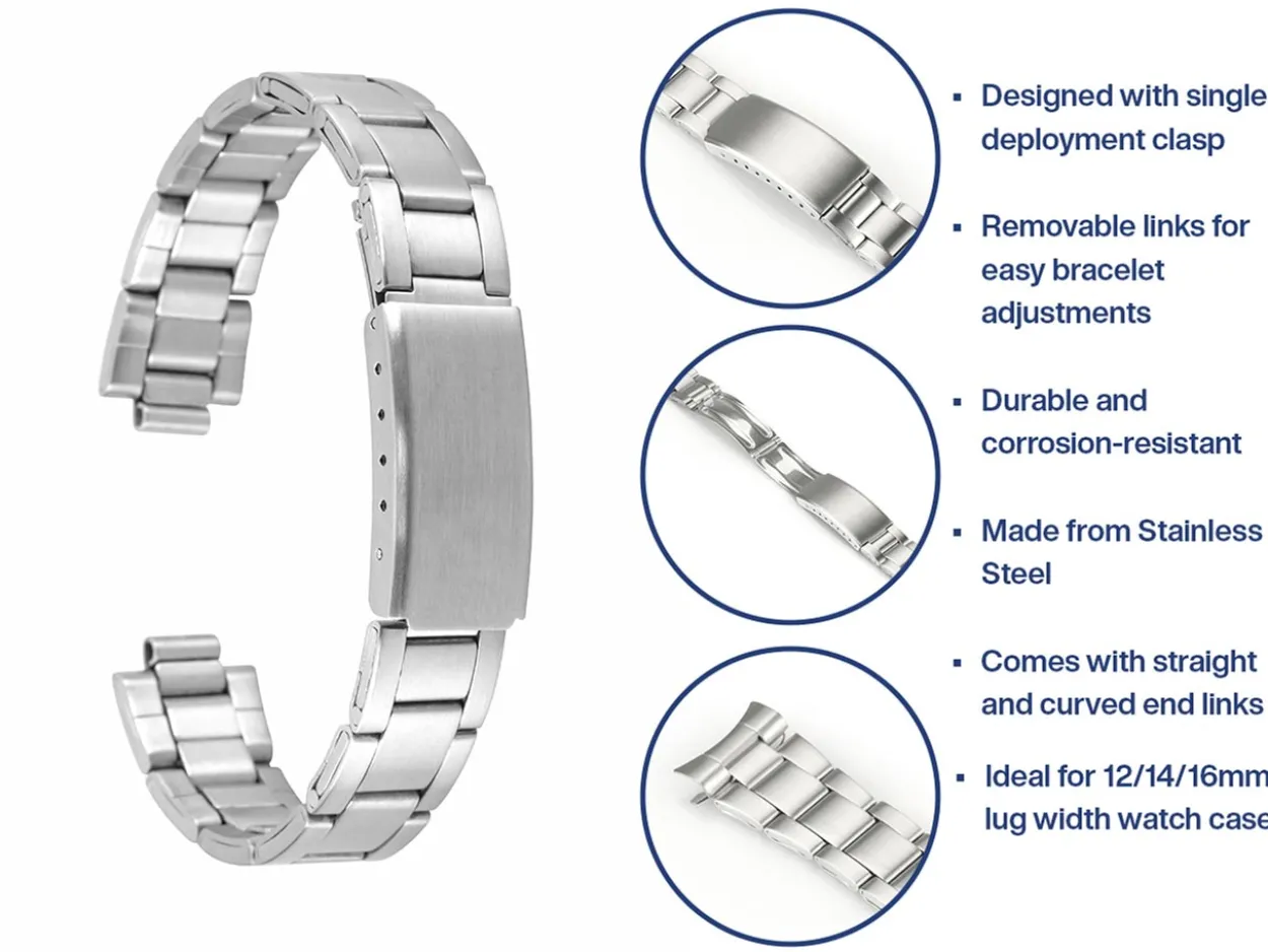 Stainless Steel Watch Bracelet, 12-16mm