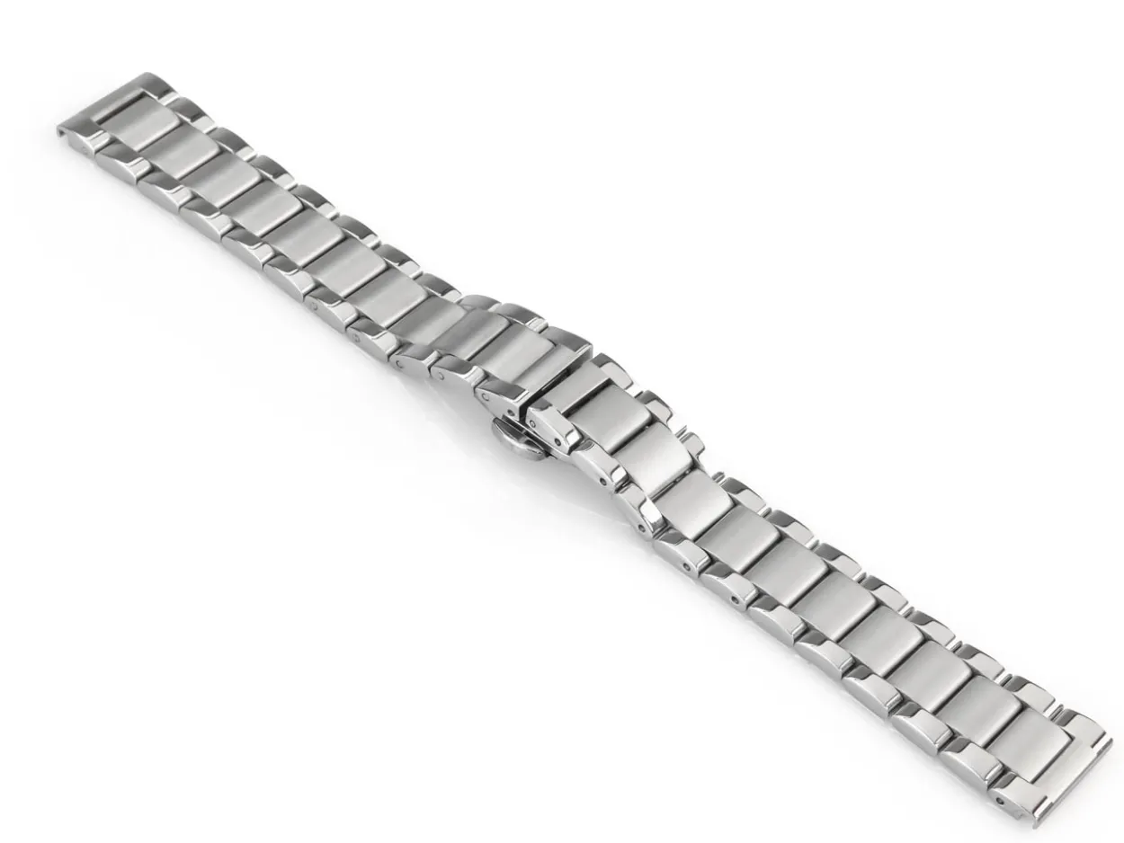 Stainless Steel Watch Bracelet, Centre Clasp, 18mm