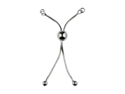 Sterling Silver Adjustable Ball Clasp And Snake Chain Component