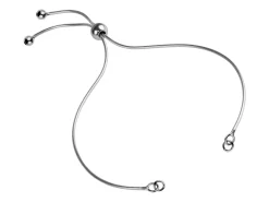 Sterling Silver Adjustable Ball Clasp And Snake Chain Bracelet Component