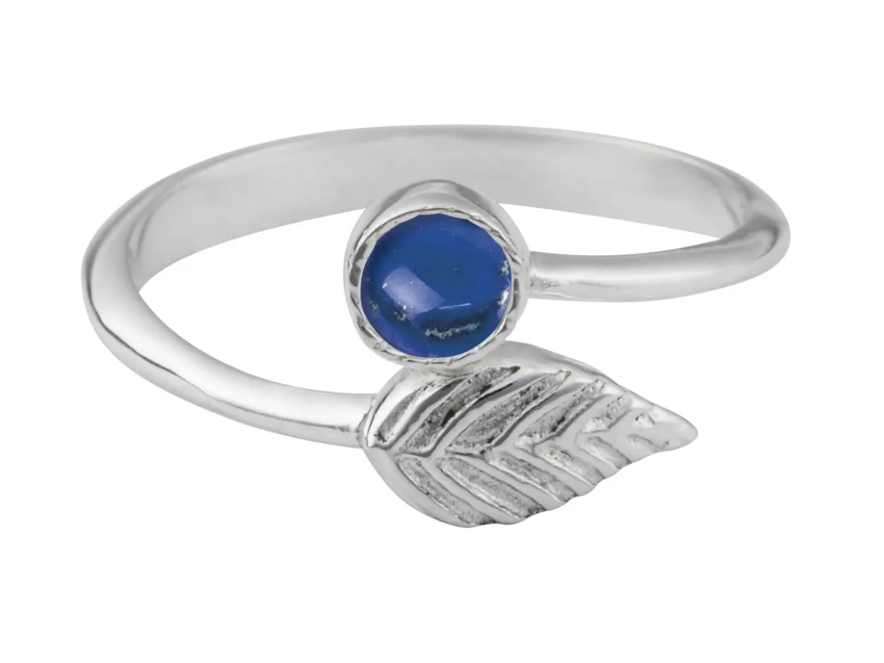 Sterling Silver Adjustable Ring With Leaf And 4mm Cup