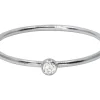 Sterling Silver April Birthstone Stacking Ring 2mm White Cubic Zirconia