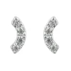 Sterling Silver Arc Design Earrings With White Cubic Zirconia