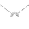 Sterling Silver Arc Design Necklet With White Cubic Zirconia 18"/45cm