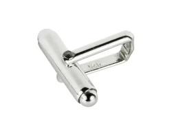 Sterling Silver Assembled Cufflink Fitting Round Bar With U Arm Plain