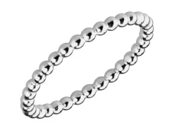 Sterling Silver Beaded Ring 2mm Size Q