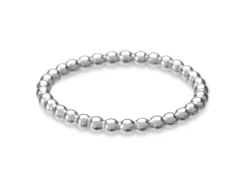 Sterling Silver Beaded Ring 2mm Size S