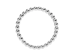 Sterling Silver Beaded Ring 2mm Size S