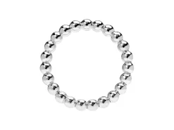 Sterling Silver Beaded Ring 3mm Size O