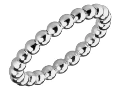 Sterling Silver Beaded Ring 3mm Size M