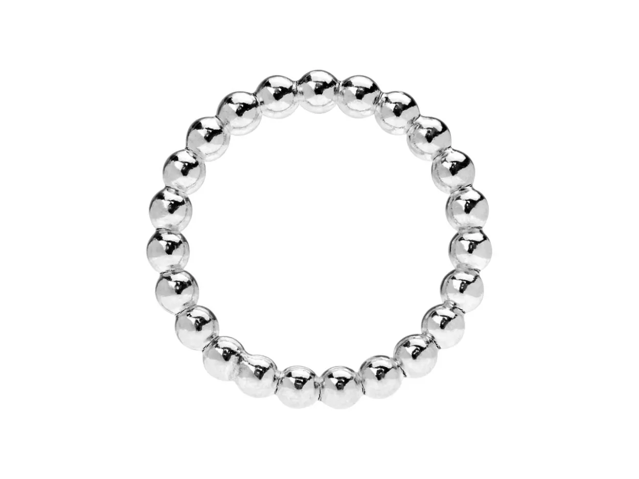 Sterling Silver Beaded Ring 3mm Size M