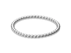 Sterling Silver Beaded Ring 1.5mm Size M