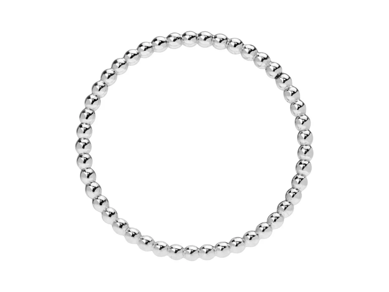 Sterling Silver Beaded Ring 1.5mm Size M