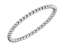 Sterling Silver Beaded Ring 1.5mm Size S