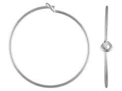 Sterling Silver Beading Hoop Earrings 20mm Pack of 6