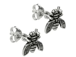 Sterling Silver Bee Design Stud Earrings