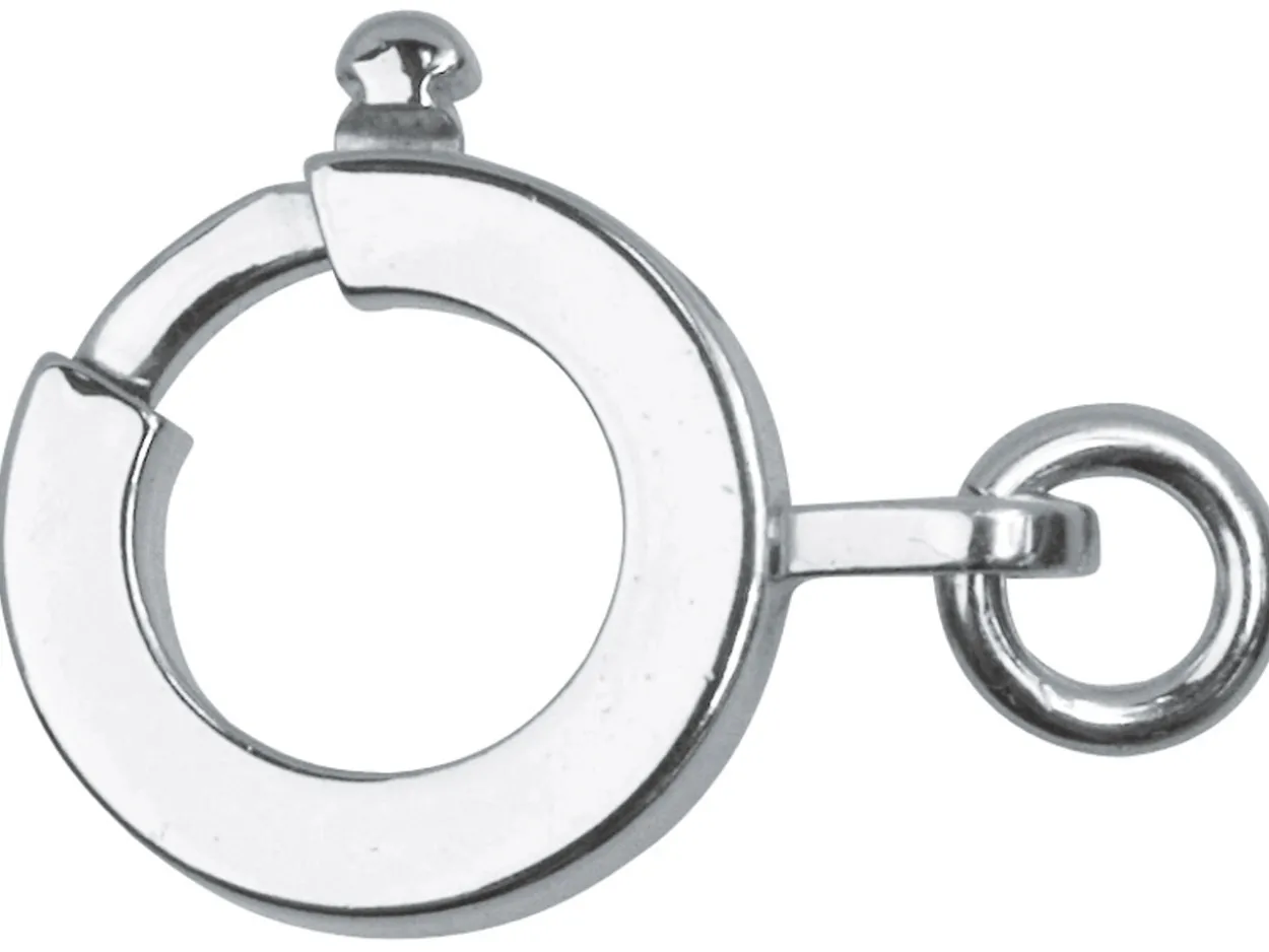 Sterling Silver Bolt Ring Flat 10mm Open, Flat Clean Profile, With Open Jump Ring