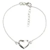 Sterling Silver Bracelet With Heart Locator, 7.5"/19cm