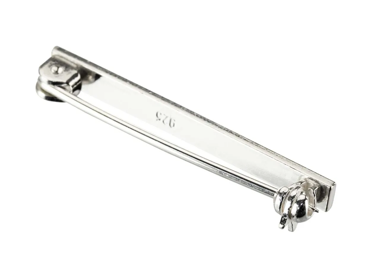 Sterling Silver Brooch Back With Revolver Safety Catch, Complete, 32mm, 100% Recycled Silver