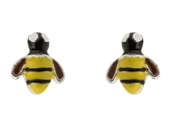 Sterling Silver Bumble Bee Enamel Stud Earrings