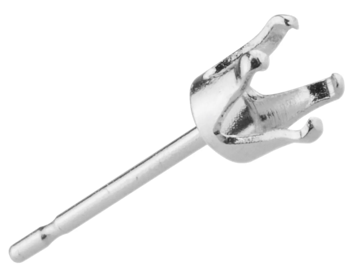 Sterling Silver Buttercup 4 Claw Ear Stud 4mm