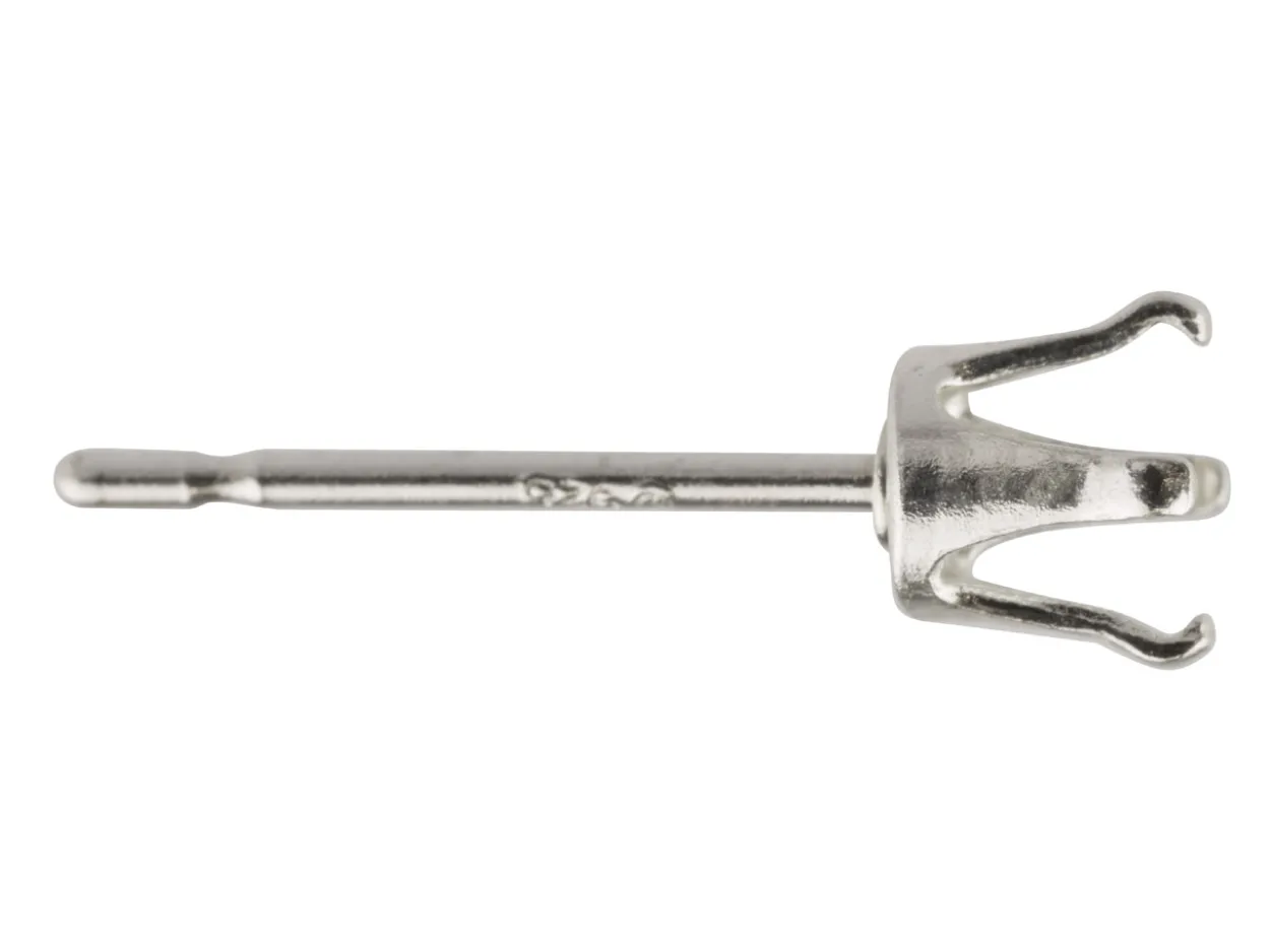 Sterling Silver Buttercup 4 Claw Ear Stud 4mm