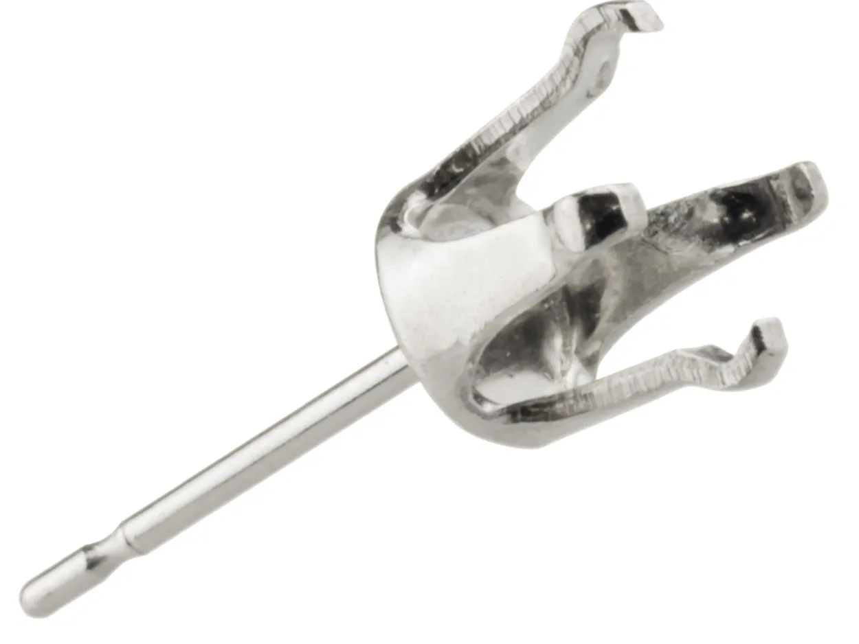 Sterling Silver Buttercup 4 Claw Ear Stud 6mm