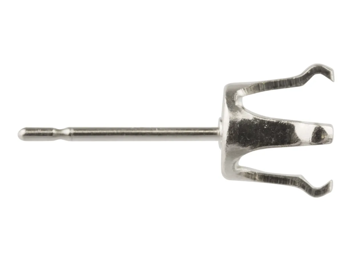 Sterling Silver Buttercup 4 Claw Ear Stud 6mm