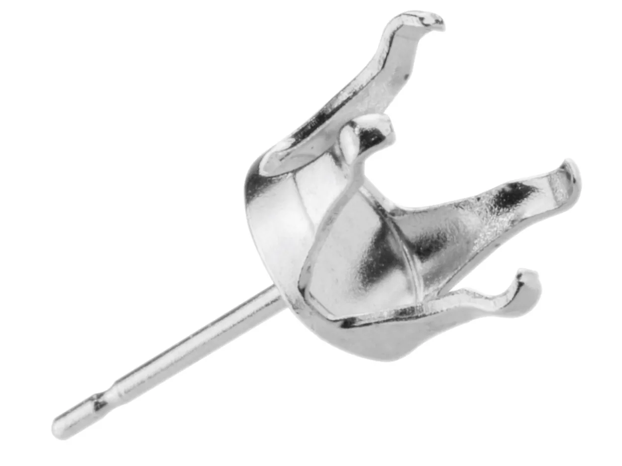 Sterling Silver Buttercup 4 Claw Ear Stud 8mm