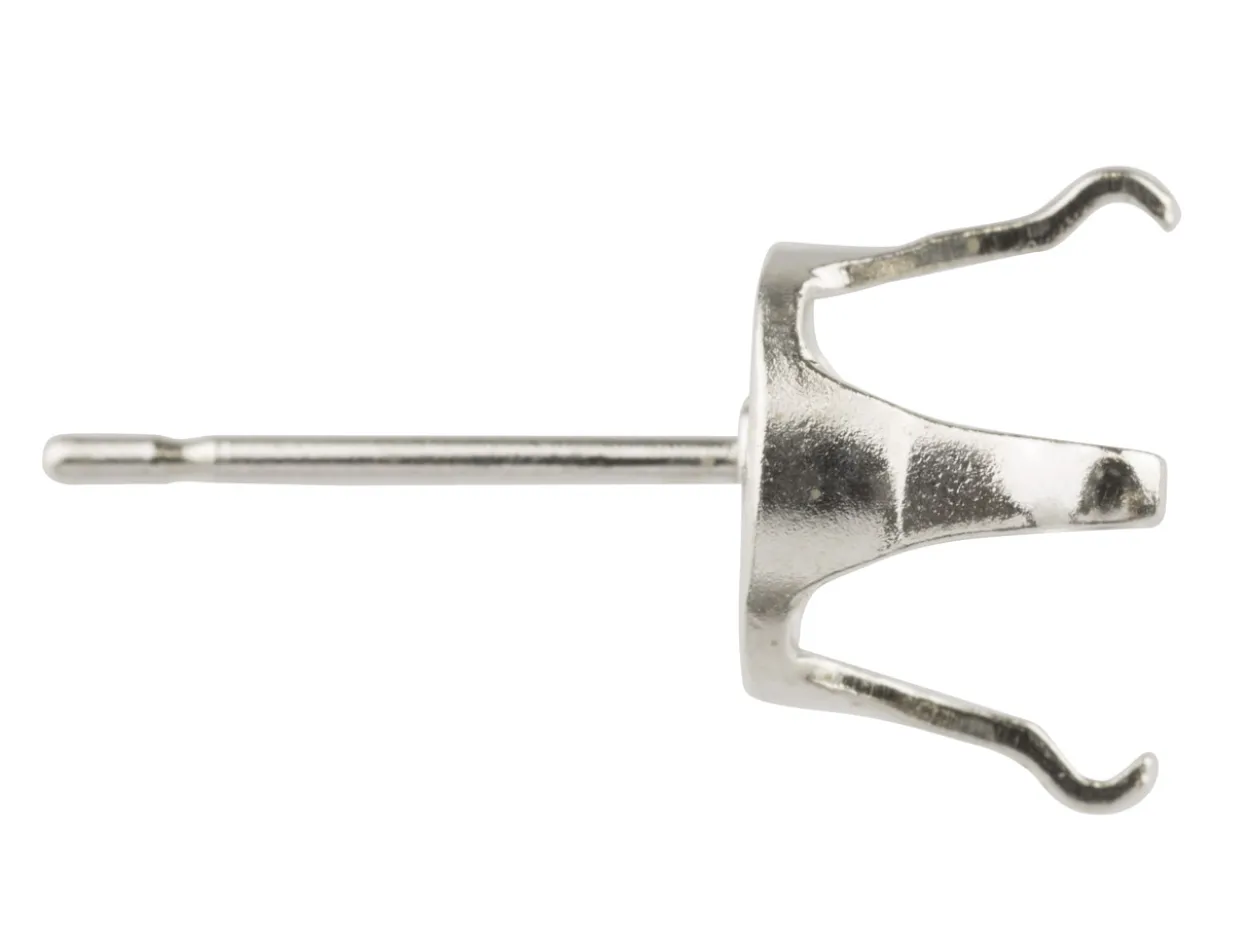 Sterling Silver Buttercup 4 Claw Ear Stud 8mm
