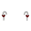 Sterling Silver Candy Cane Design Stud Earrings