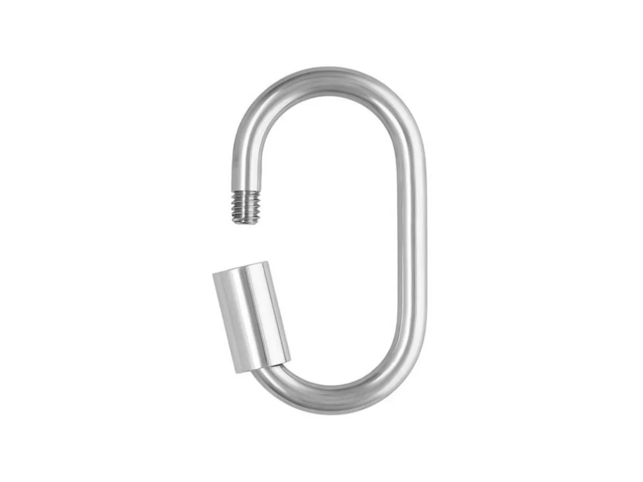 Sterling Silver Carabiner Connector 21mm X 12.5mm