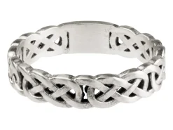 Sterling Silver Celtic Band Ring 4mm Wide Hallmarked Size O