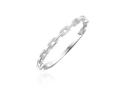 Sterling Silver Chain Link Design Ring Size O