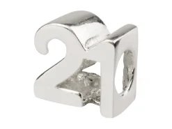 Sterling Silver '21' Charm Bead