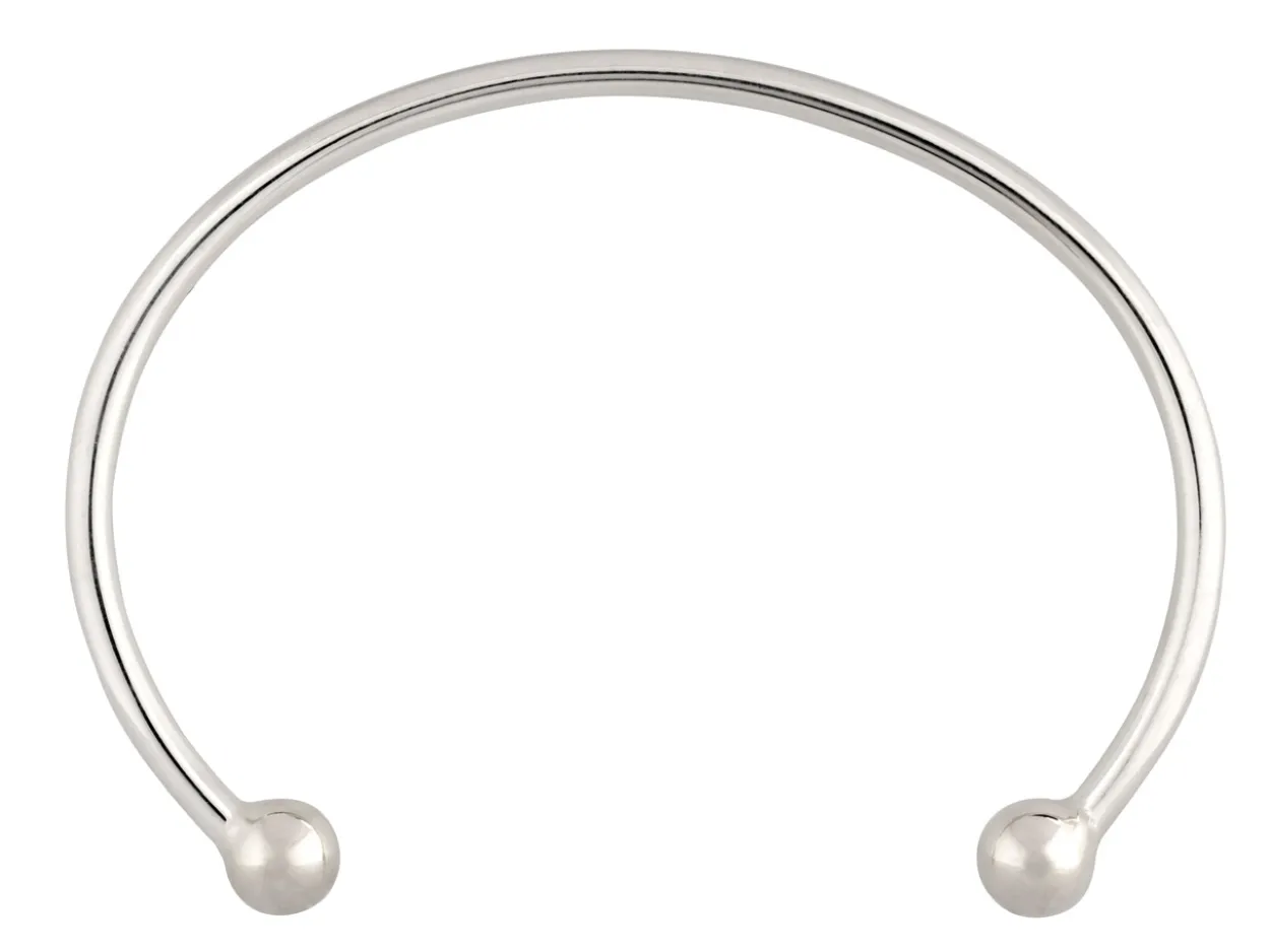 Sterling Silver Childs Torque Bangle, Round Wire