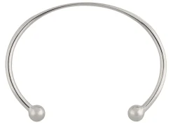 Sterling Silver Childs Torque Bangle, Round Wire, Flat Top For Engraving