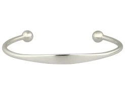 Sterling Silver Childs Torque Bangle, Round Wire, Flat Top For Engraving