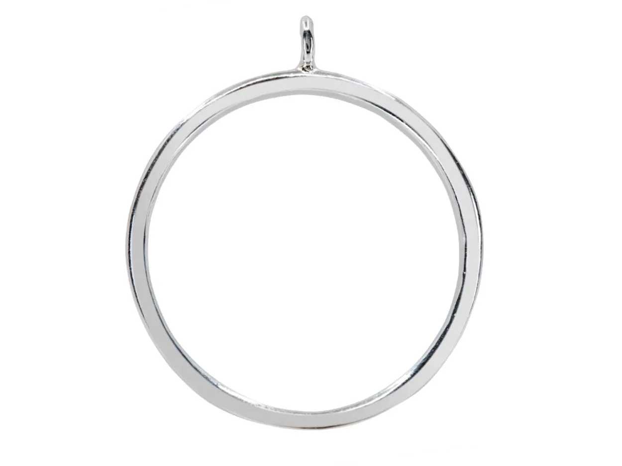 Sterling Silver Circle Drop 19mm, 100% Recycled Silver