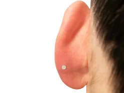 Sterling Silver Circle Labret Stud Earrings