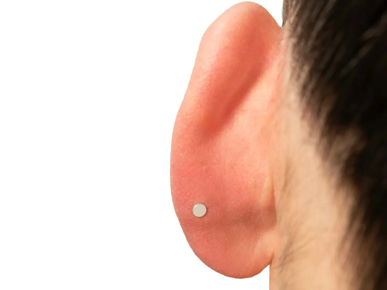 Sterling Silver Circle Labret Stud Earrings