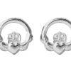 Sterling Silver Claddagh Design Stud Earrings