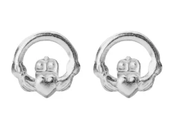Sterling Silver Claddagh Design Stud Earrings