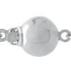 Sterling Silver Clasp 8mm, 1 Row, Elliptical Shape, Polish Finish