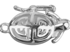 Sterling Silver Clasp 1 Row, With Figure Of 8 Safety Clip