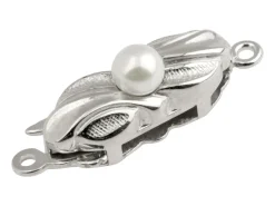 Sterling Silver Clasp With Cultured Pearl 16x5mm