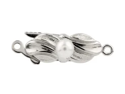 Sterling Silver Clasp With Cultured Pearl 16x5mm
