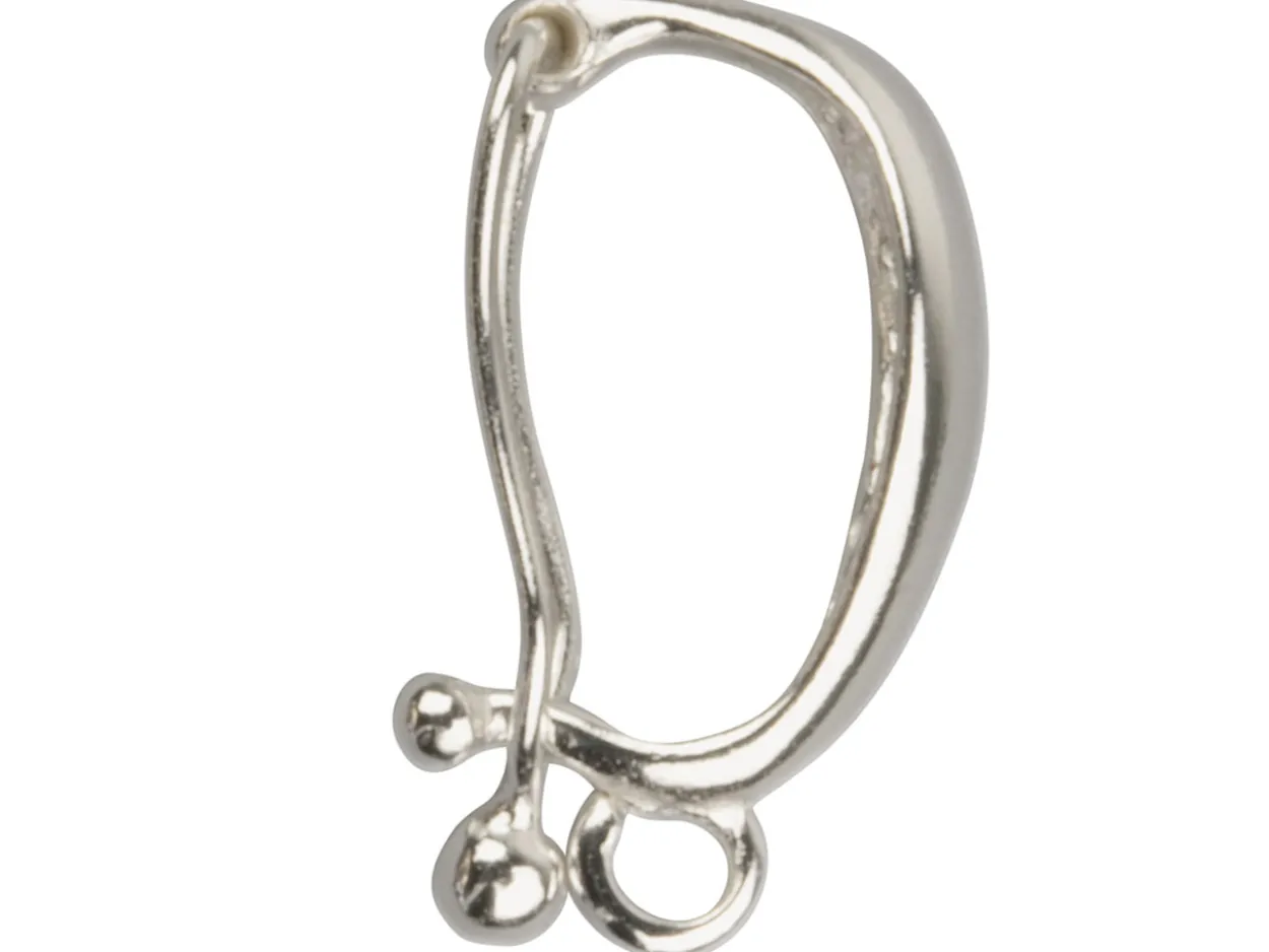 Sterling Silver Clip On Bail 14mm Domed Front
